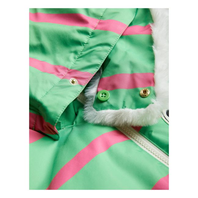 Doudoune Ski Polyester Recyclé Rayé | Verde