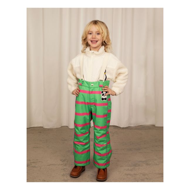 Pantalon Ski Polyester Recyclé Rayé | Verde