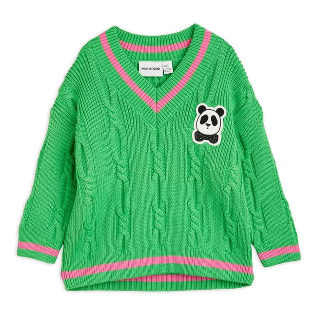 Maglione in cotone organico Panda | Verde
