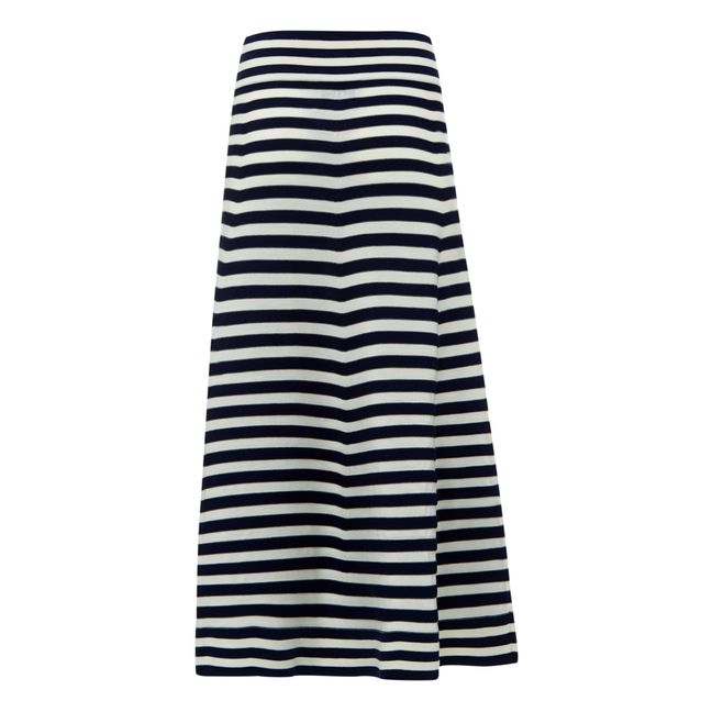 Jupe Easton Rayures Laine Mérinos Extra Fine | Navy blue