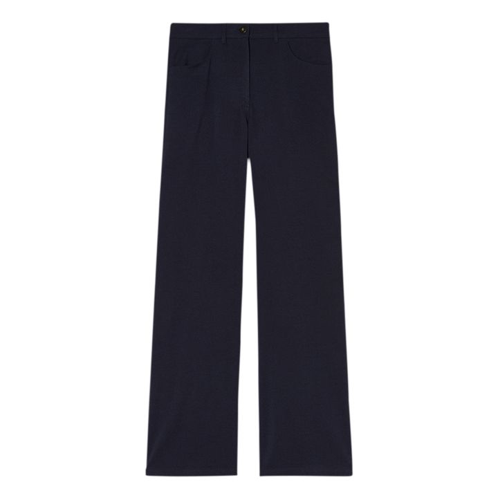 Pantaloni urbani in lana vergine | Blu marino- Immagine del prodotto n°0