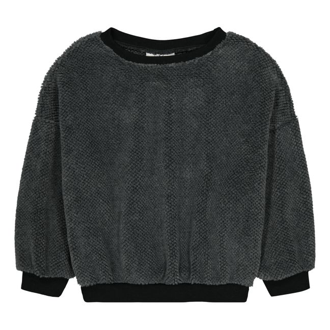 Bear recycled fur sweatshirt | Charcoal grey