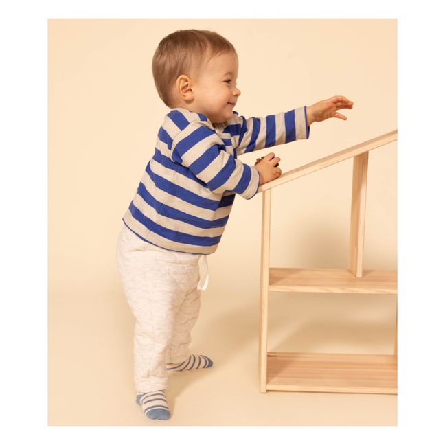Pantalon en Tubique Matelassé | Gris chiné