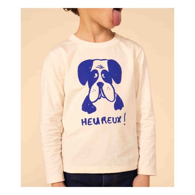 Camiseta con estampado de perro | Beige
