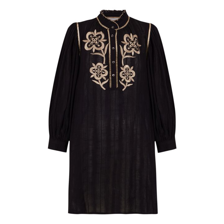 Kleid Anouk aus Baumwollkrepp | Schwarz- Produktbild Nr. 0