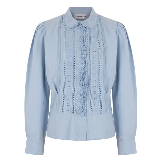 Bluse Diane Popeline aus Baumwolle | Hellblau