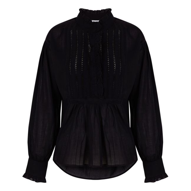 Hitala Cotton voile blouse | Black