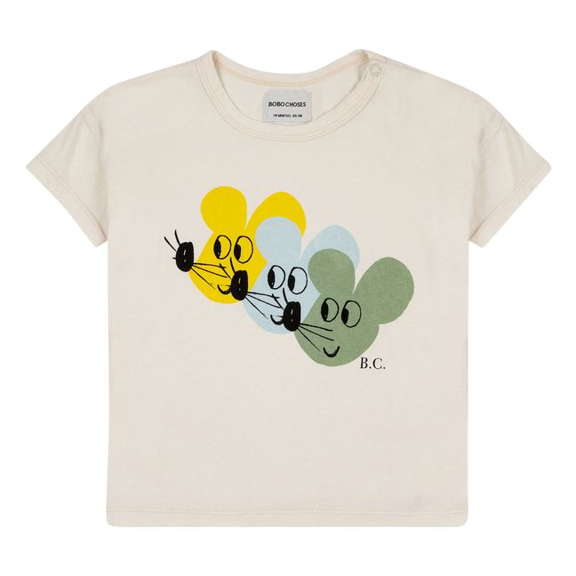 Exclusive to Bobo Choses x Smallable - Organic Cotton T-Shirt Mouse | Ecru