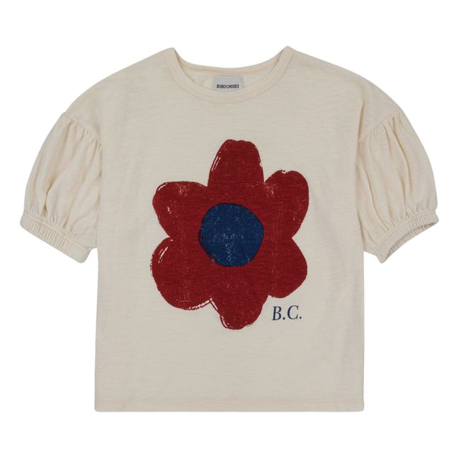 Exclusive to Bobo Choses x Smallable - Flower Organic Cotton T-Shirt | Ecru