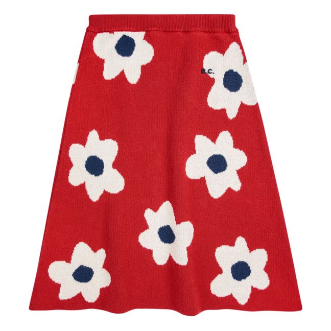 Exclusivité Bobo Choses x Smallable - Jupe Maille Fleurs | Rouge