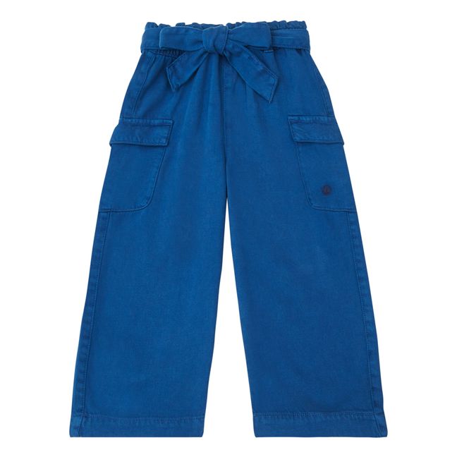 Pantaloni a gamba larga in Lyocell | Blu