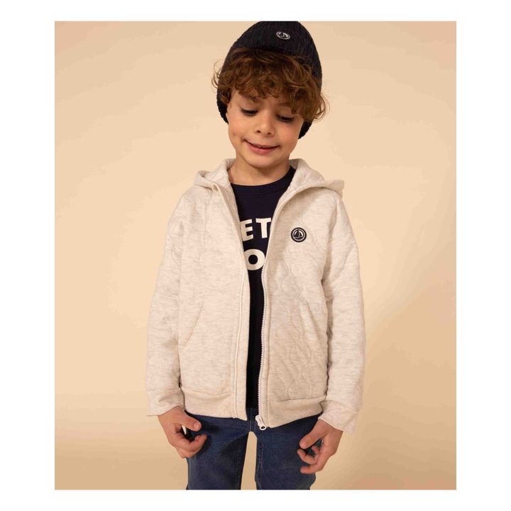 Petit Bateau Sweat Zipp Capuche Gris chin Smallable