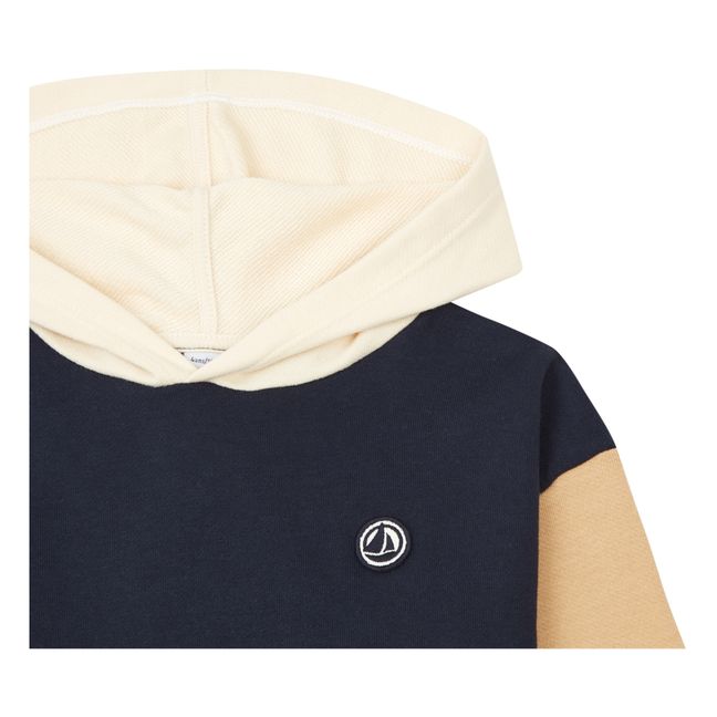 Sweat à Capuche Bicolore | Bleu marine