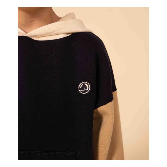 Sweat à Capuche Bicolore | Bleu marine