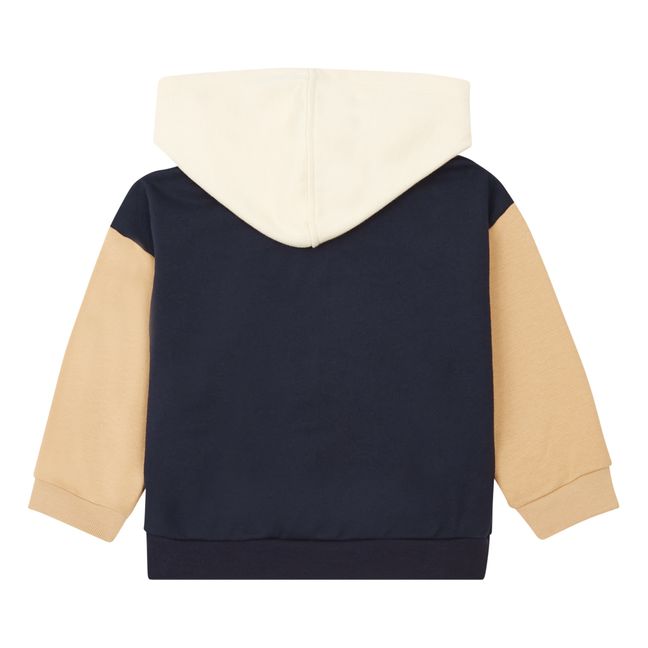 Sweat à Capuche Bicolore | Bleu marine