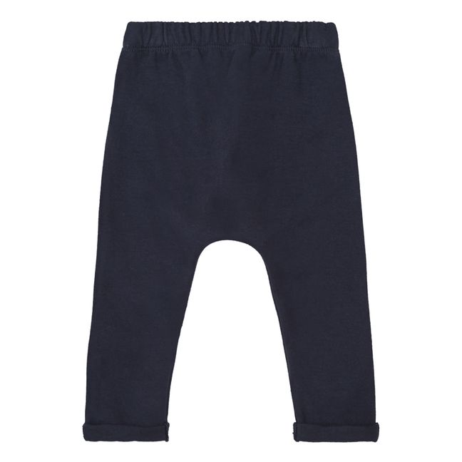 Pantalones de punto de algodón ecológico | Azul Marino