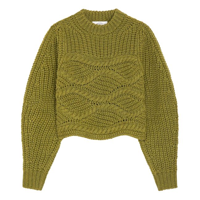 Mejor jersey trenzado de lana virgen | Olive