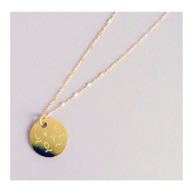 Grosse Médaille Love | Doré