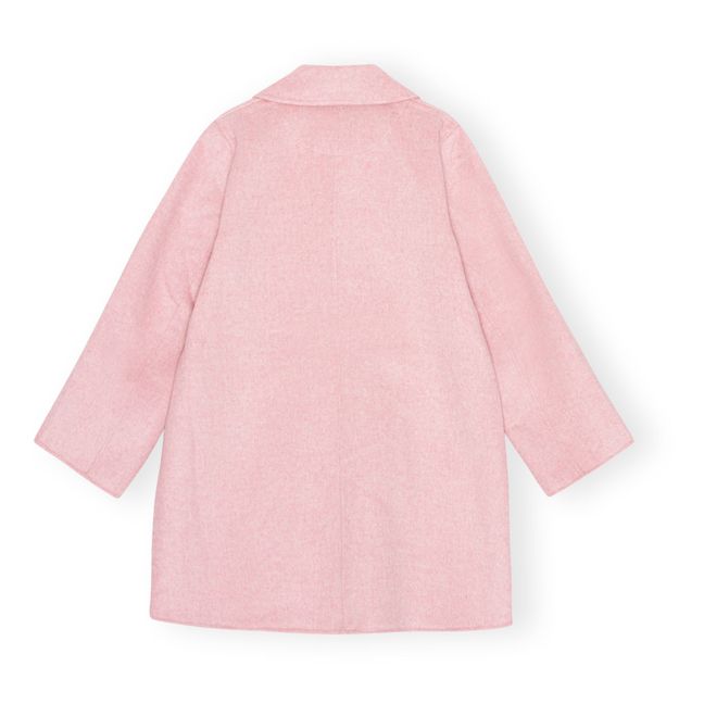 Manteau Midi Laine Recyclée | Rose
