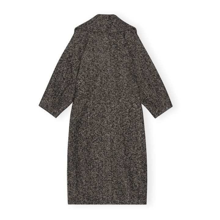 Abrigo de espiga en materiales reciclados y lana | Negro- Imagen del producto n°1