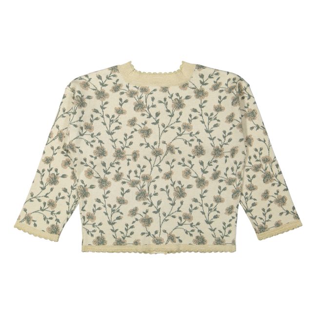 Cardigan Jacquard in cotone biologico Mille | Beige