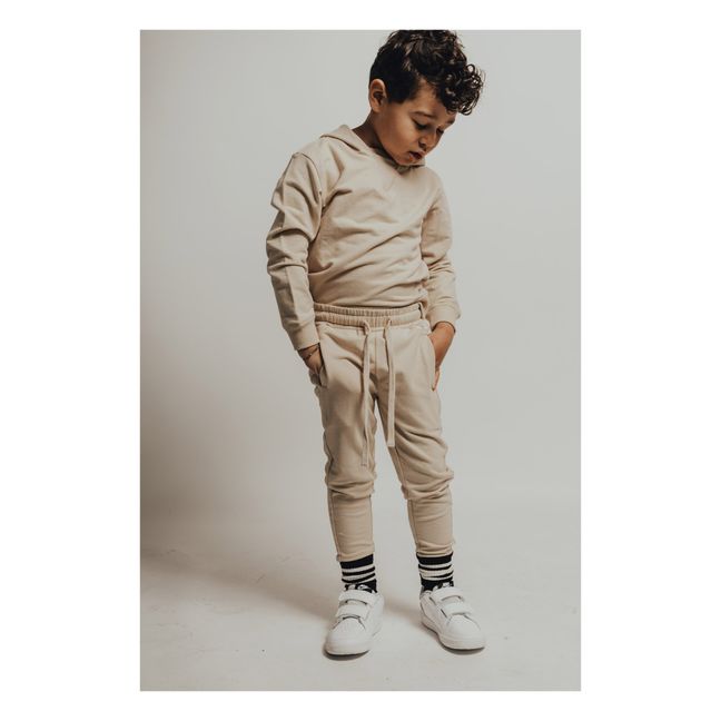 Felpa con cappuccio in cotone organico Moose | Beige