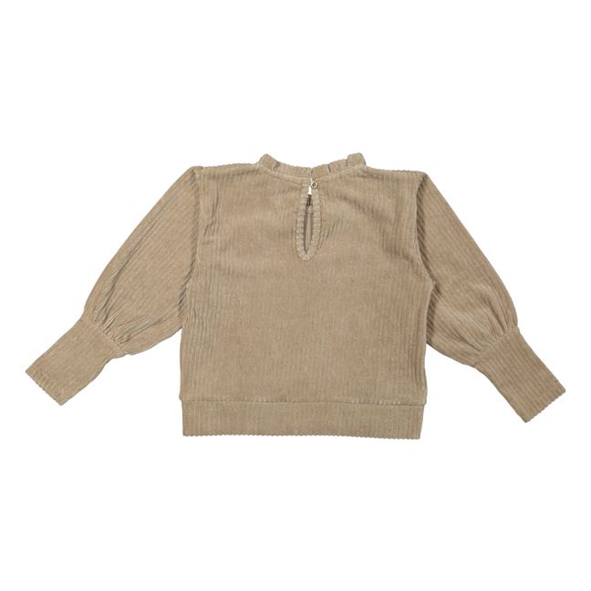Pullover aus geripptem Velours Montreal | Kamelbraun