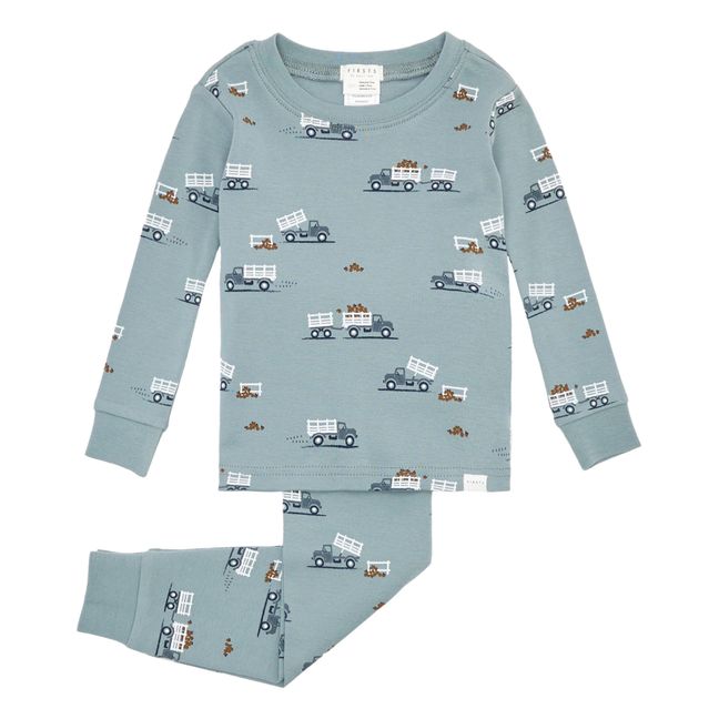 Pyjama Coton Bio Camion | Bleu turquoise