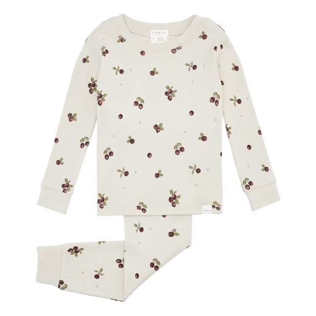 Pyjama Coton Bio Cranberry | Crème