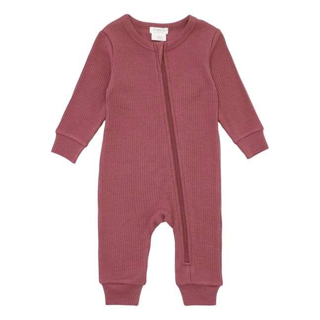 Einteiliger Pyjama Rib | Pflaume