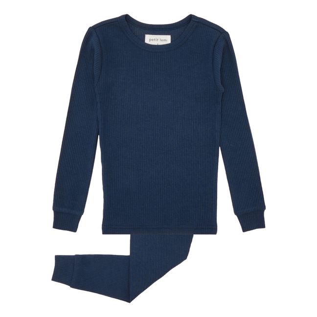 Ribbed Pyjamas | Navy blue