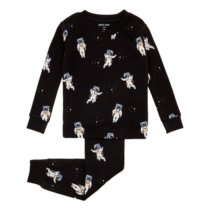 Pyjama aus Bio-Baumwolle Astronaut | Schwarz- Produktbild Nr. 0