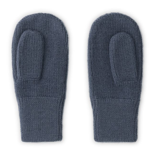 Knitted Mittens | Grey blue