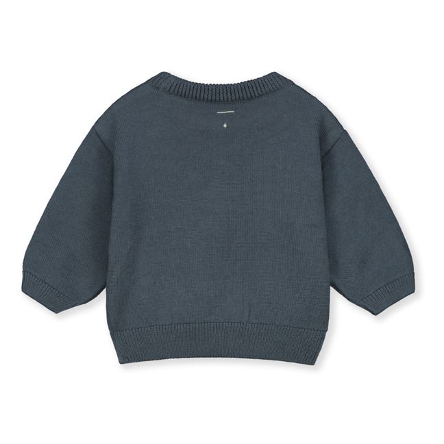 Fine Baby Sweater | Grey blue