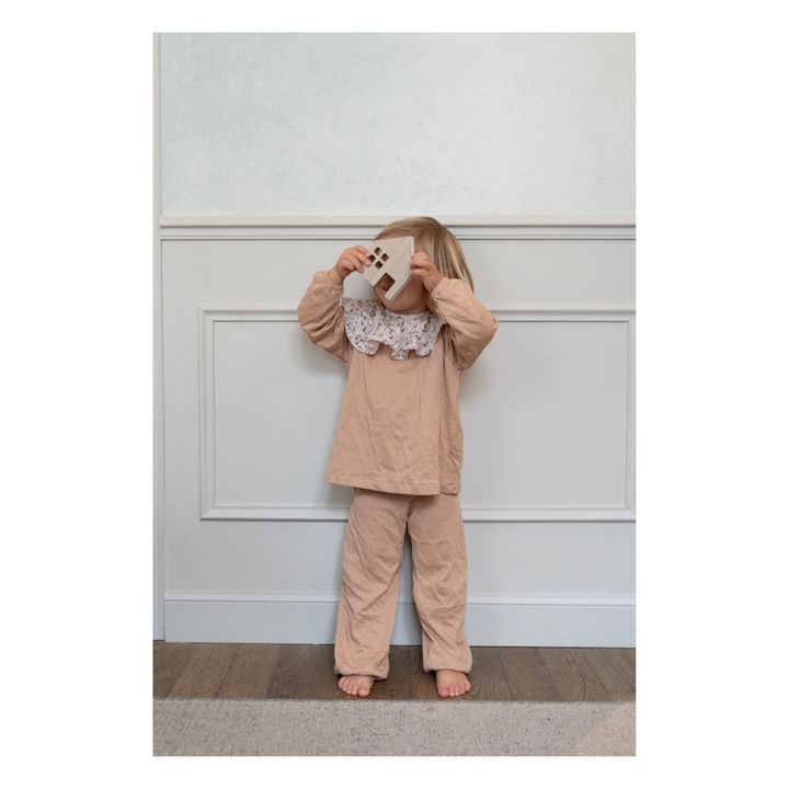 Pijama de punto orgánico francés Pierrot | Rosa Melocotón- Imagen del producto n°1