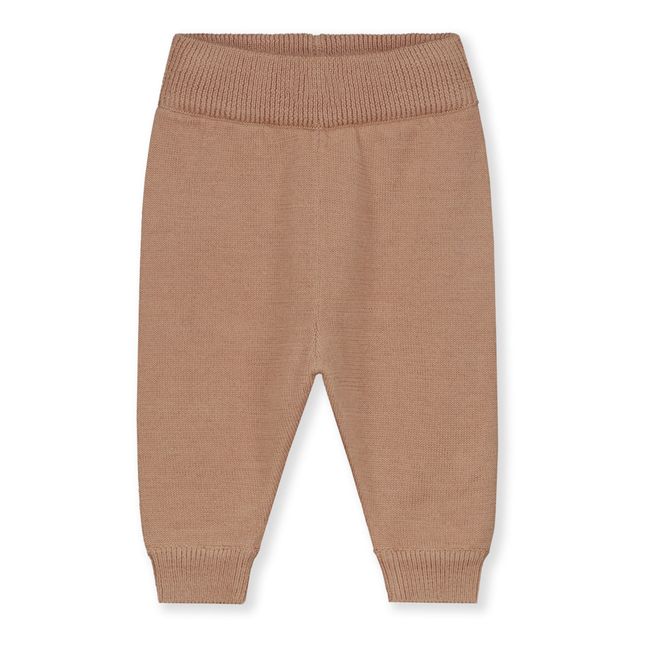 Knitted organic cotton joggers | Camel