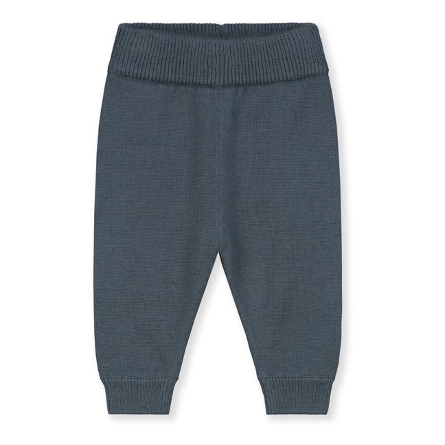 Knitted organic cotton joggers | Grey blue