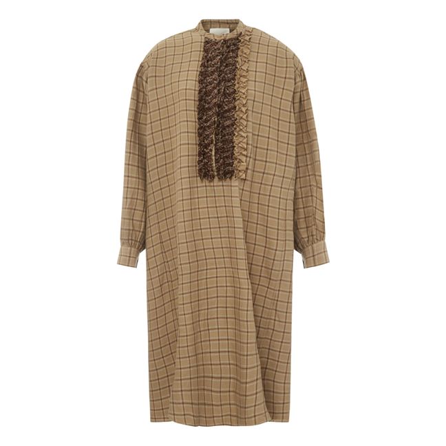 Robe Noodle Carreaux Coton et Laine | Beige