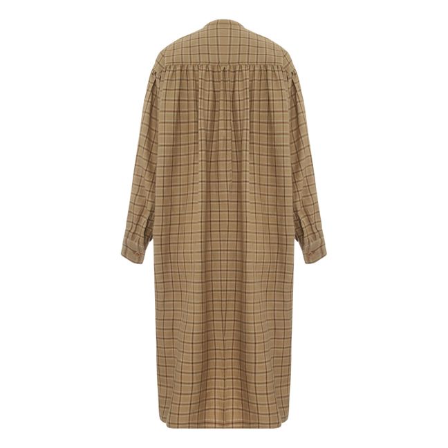Robe Noodle Carreaux Coton et Laine | Beige