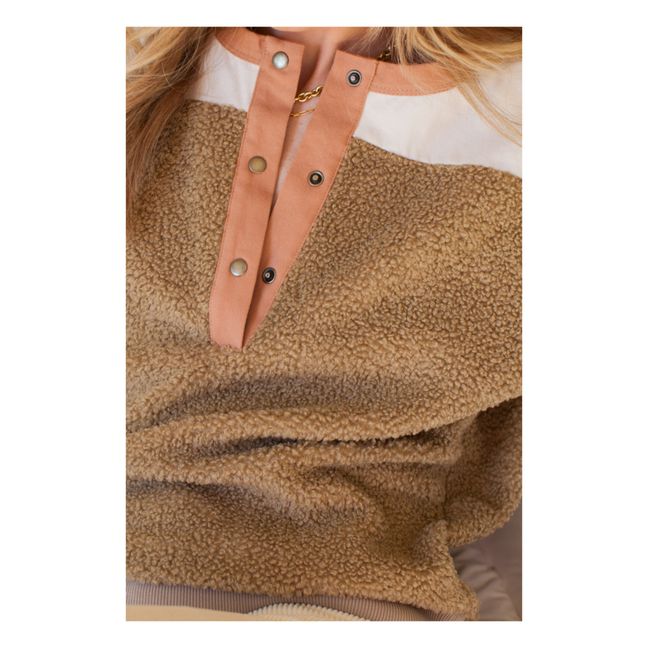 Sweat Façon Fourrure Col Boutonné Max - Collection Femme  | Avellana