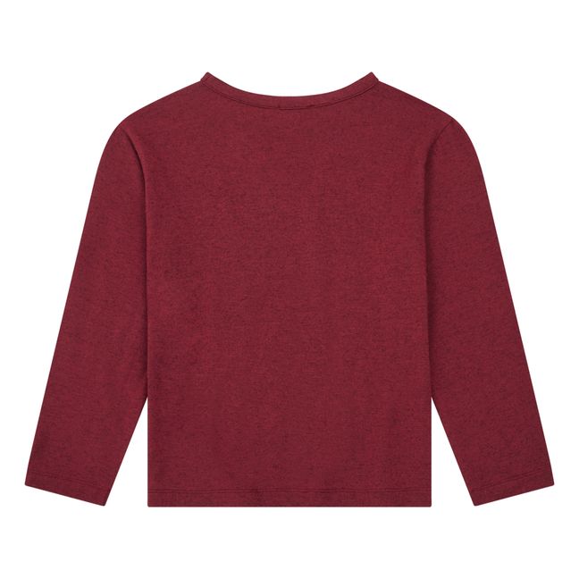 T-Shirt Fille Manches Longues Jersey Coton Bio | Bordeaux