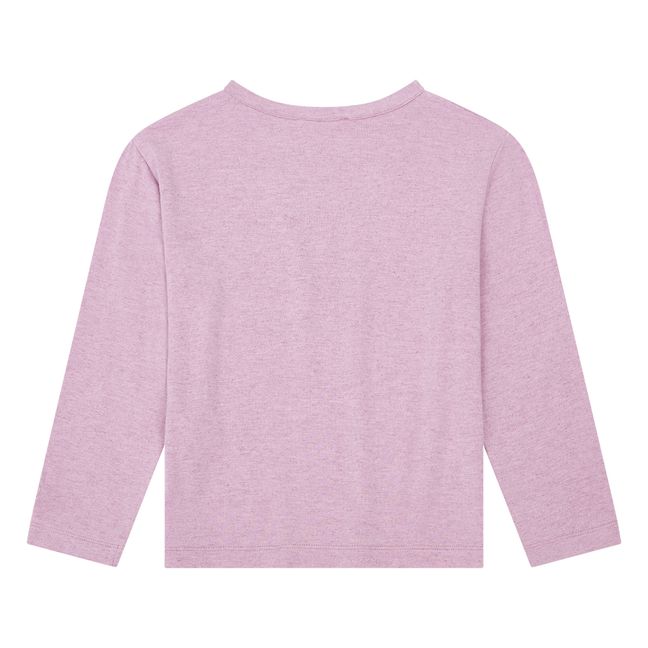 T-Shirt Fille Manches Longues Jersey Coton Bio | Dark purple