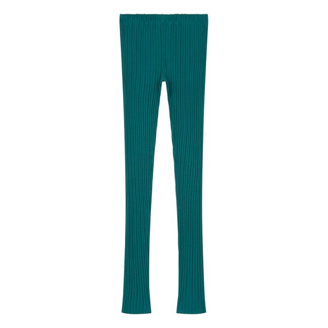 Legging Femme Côtelé Coton Bio | Chrome green
