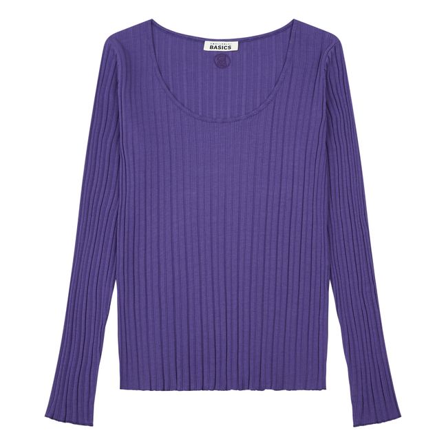 Top Femme Cotelé Coton Bio | Azul índigo
