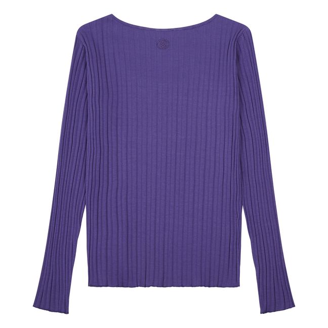 Top Femme Cotelé Coton Bio | Azul índigo