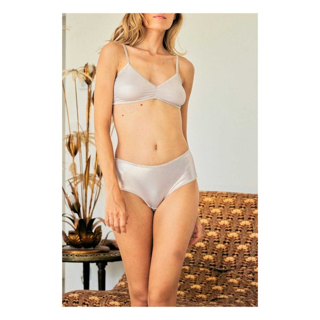 Shorty Georgia Lamé | Plateado