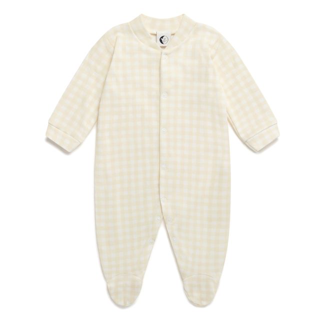 Pyjama Avec Pieds Coton Bio Vichy | Crema