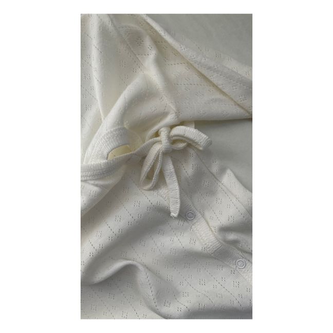 Pyjama Avec Pieds Coton Bio Pointelle | Crudo