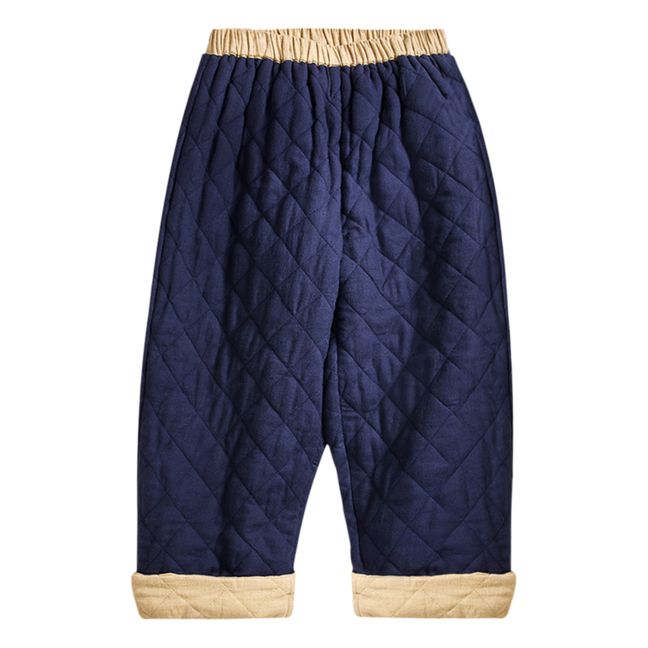 Reversible padded trousers | Navy blue