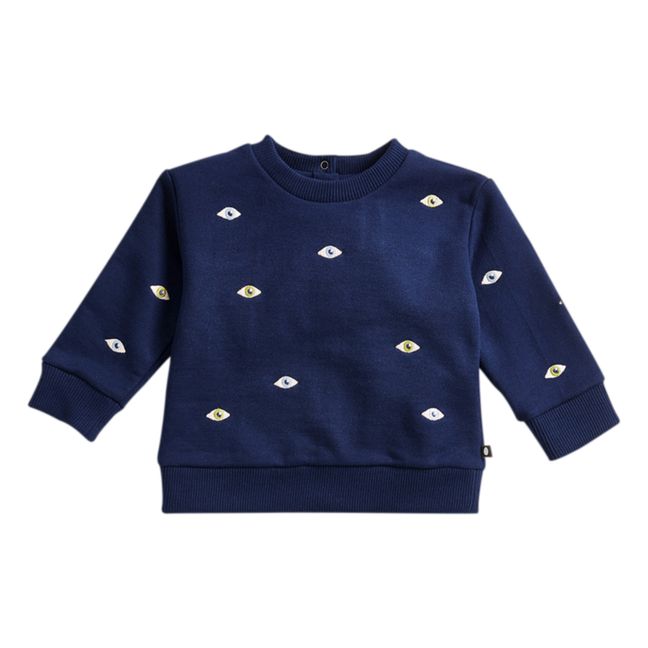 Eye embroidery sweatshirt | Navy blue